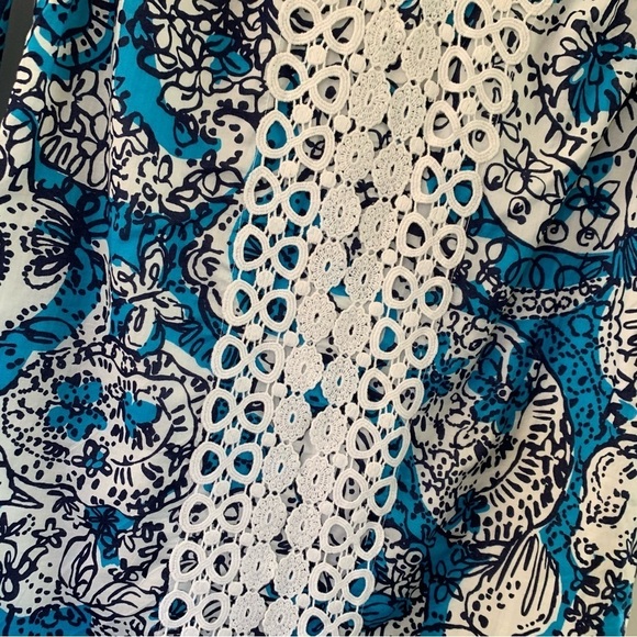 NEW Lilly Pulitzer Brooke Tunic Dress Hippy Hippy Shake Embroidered Pattern Blue - Picture 4 of 9